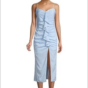 LIKELY floral ruffle dress with slit